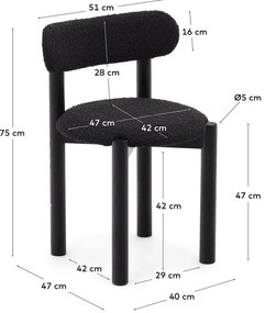 Čierne jedálenské stoličky v súprave 2 ks Nebai – Kave Home