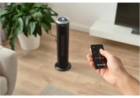 Sencor - Ventilátor s keramickým vykurovacím telesom 1300/2200W/230V čierny + diaľkové ovládanie