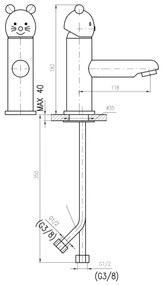 RAV Slezák SE326.0 - Umývadlová batéria JUNIOR 18,2 cm červená/modrá