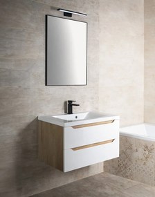 Sapho Sapho, WAVE dvojumývadlová skrinka 149,7x50x47,8cm, biela/dub cuneo, WA150-3025