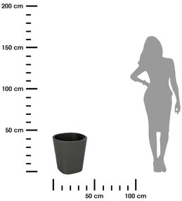 PLASTOVÝ KVETINÁČ MORA 41X39 CM ANTRACITOVÁ