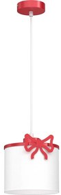 Detský luster na lanku SWEET 1xE27/15W/230V biela/červená/mašle
