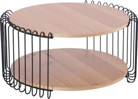 XXXLutz KONFERENČNÝ STOLÍK, čierna, farba duba, drevo, kov, kompozitné drevo, 80/80/38 cm Stylife - Stolíky do obývačky - 000489015401