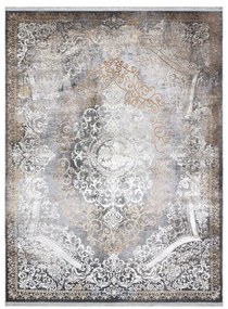 Moderný koberec LUCE 91 Ornament vintage - Štrukturálny sivo / horčicový
