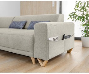 Béžová rozkladacia/s úložným priestorom rohová pohovka (ľavý roh/do L) Classy Sophie – Miuform