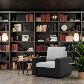 Kreslo LUNA sivé / čierne