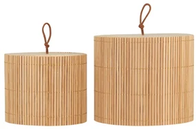 Ib Laursen Úložný box Round Bamboo Väčší