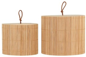 IB LAURSEN Úložný box Round Bamboo Väčší