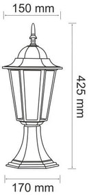 Vonkajšia lampa 1xE27/20W/230V IP43 42,5 cm čierna