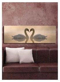 Obraz na plátne Swan Love, 90 × 30 cm