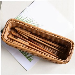 Prútený plastový košík, organizér na príbory WICKER 28 x 11,5 x 8,5 cm