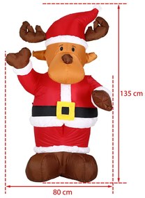 Monzana Nafukovací Sob osvetlený, 135cm, červená