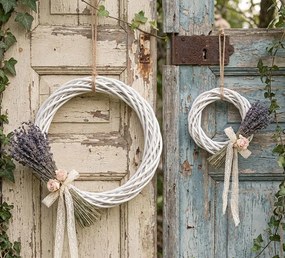 Biely antik ratanový veniec Wreath Rattan XXS - Ø 10*2 cm