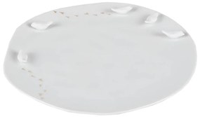 Biely porcelánový tanier s 3D prvkami VTÁKY, stredný