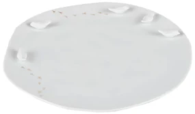 Biely porcelánový tanier s 3D prvkami VTÁKY, stredný