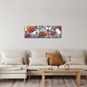 Obraz maľovaných gulí (s hodinami) (90x30 cm)