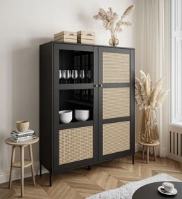 VITRÍNA THEO S VIEDENSKÝM VÝPLETOM ČIERNA 120 cm