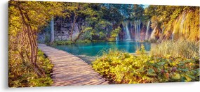 Obraz - Plitvické jazerá, Chorvátsko (120x50 cm)