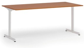 Kancelársky stôl PRIMO BETA, 180x90 cm, biela podnož, čerešňa
