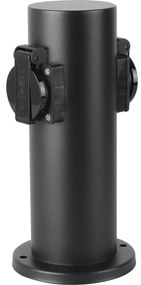 Brilagi - Vonkajší zásuvkový stĺpik PILLAR 2Z SCHUKO 230V IP44 čierna BG1530
