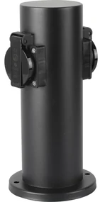 Brilagi - Vonkajší zásuvkový stĺpik PILLAR 2Z SCHUKO 230V IP44 čierna BG1530