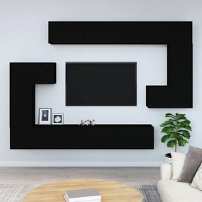 Nástenná TV skrinka čierna spracované drevo 3114591