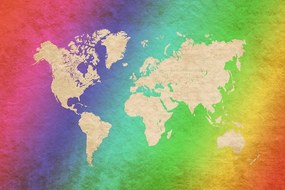 Tapeta pastelová mapa sveta - 300x200