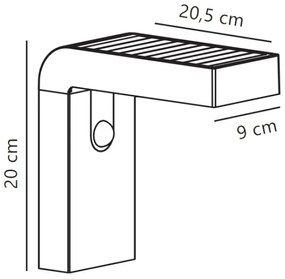Nordlux - LED solárne nástenné svietidlo s čidlom ALYA LED/5W/3,7V IP44