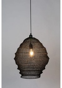 Čierne závesné svietidlo White Label Lena, ø 48 cm