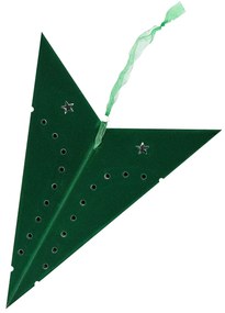 Sada 2 závesných zamatových hviezd s LED 60 cm zelená MOTTI Beliani