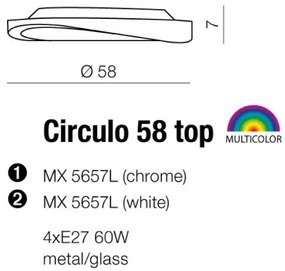 Moderné stropné svietidlo Circulo 58 biele