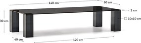 Tmavosivý sklenený konferenčný stolík 60x140 cm Adularia – Kave Home