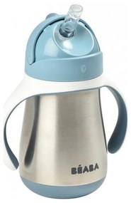Beaba - Termoizolačný hrnček so slamkou 250 ml modrá