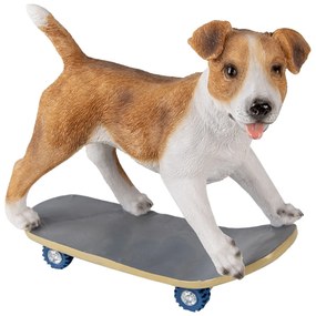 Dekoratívne soška psíka na skateboarde - 18 * 9 * 18 cm