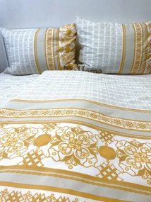 Obliečky bavlnené Angelika gold TiaHome - 1x Vankúš 90x70cm, 1x Paplón 140x220cm