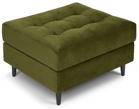 Olivovozelená zamatová podnožka Milo Casa Santo