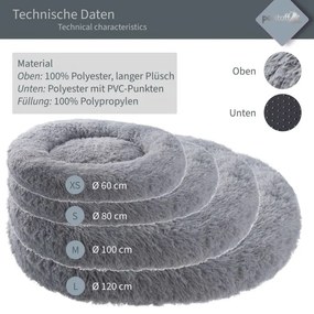 PETSTUFF pelech pre psa, okrúhly, svetlo- šedý, 120 cm