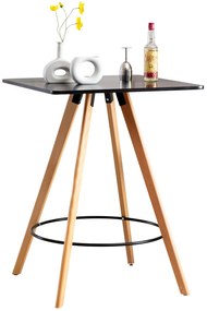 Barový stôl Nerja natura, hranatý ~ v105 x 80 x 80 cm - Čierna