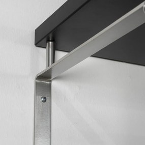 Kovový nástenný vešiak v striebornej farbe s poličkou Rex – Spinder Design