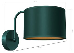 Nástenné svietidlo Verde, 1x zelené textilné tienidlo, gr