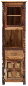 furniture-nabytek.cz - Masívna vysoká kúpeľňová skrinka Sumana z recyklovaného dreva, lakovaná, hnedá – 50×40×180 cm