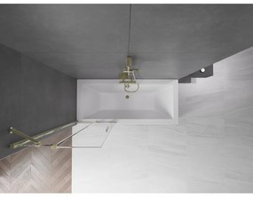 Mexen Velar, 2-krídlová posuvná vaňová zástena 70 x 150 cm, 8mm číre sklo, zlatý lesklý profil, 896-070-000-01-50