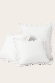Saténová obliečka na vankúš RUFFY PREMIUM biela Rozmer: 40x40 cm