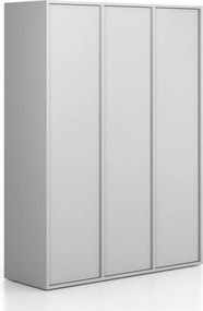 Šatníková skriňa FRAME, 3 oddiely, 1299 x 450 x 1735 mm, PUSH-lock, sivá