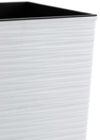 PLASTOVÝ KVETINÁČ FLORE RIFLO SADA 2KS 30X30 CM+25X25 CM BIELA