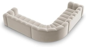 Krémová zamatová modulárna rohová pohovka Lupine – Micadoni