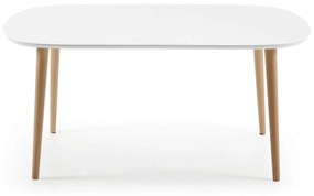 Jedálenský stôl quio 160 (260) x 100 cm biely MUZZA