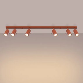 Sollux SL.1511 - Bodové svietidlo RING 6xGU10/10W/230V červená