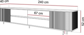 TV STOLÍK PORTOFINO GOLD BÉŽOVÝ 240 cm