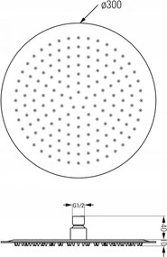 Mexen Slim dažďová hlavica 30 cm so sprchovým ramenom 40cm, chrómová, 79230211-00